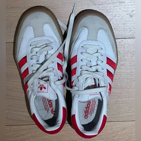 Adidas Samba Red and White Sneakers - Picture 6 of 8